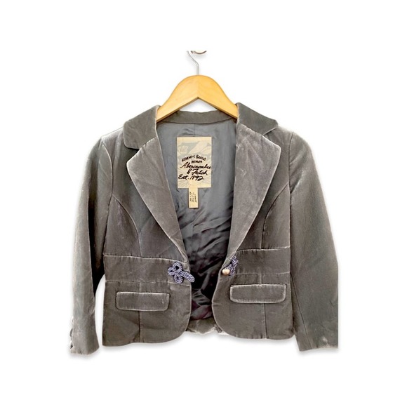 Abercrombie &Fitch Velvet Cropped Blazer - Picture 2 of 6